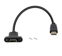 HuaLiSiJi HDMI Panel Mount Extension Cable 4K 60Hz High Speed HDMI Cable Male to Female for Blu Ray Players, HDTV, Xbox360, 3D TV (0.3 m)