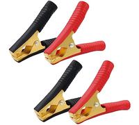 HuaLiSiJi Jump Lead Clamps 100a Car Battery Alligator Clips Jumper Cable Clamps Pure copper, with Insulating Sheath For Cars,Trucks, Ships (100A 4PCS)
