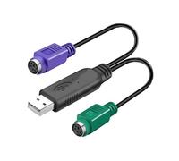 HuaLiSiJi PS2 to USB Adapter Keyboard Mouse Adapter, PS2 to USB Cable Built-in Chip No Need to Drive Plug and Play (Black)