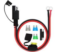 HuaLiSiJi SAE to O Ring Terminal Harness 10AWG 30A SAE Battery O Ring Connector Cable with Fuse for Solar Panel, Motorcycle, Car (0.3 m)