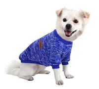 HuaLiSiJi Small Dog Jumper Chihuahua Jumper Dog Christmas Sweater Fleece Inside Soft Cozy, Colour Vibrant Easy to Take On and Off (Dark Blue, XS