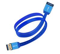 HuaLiSiJi USB 3.0 Extender Cable 5Gbps Flat USB 3.0 Male to Female Extension Cable for PC,Laptops, USB Fans, LED (Blue, 0.6 m)
