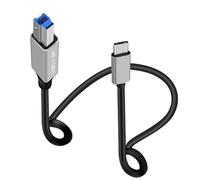 HuaLiSiJi USB 3.0 Printer Cable Super Speed 5Gbps USB 3.0 Type C to B Male Cable for Scanner, External Hard Drives, Multifunction Printers etc (Typ C Silvery, 1 m)