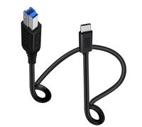 HuaLiSiJi USB 3.0 Printer Cable Super Speed 5Gbps USB 3.0 Type C to B Male Cable for Scanner, External Hard Drives, Multifunction Printers etc (Typ C Black, 1 m)