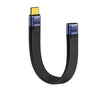 HuaLiSiJi USB C 4.0 Short Cable PD 240W 48V 5A Type C Fast Charging Cable 40Gbps Data Transfer 8K 60Hz Audio Video USB C Flat Thunderbolt 3/4 for Tablets (Stecker auf Buchse, 12 cm)