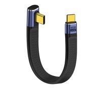 HuaLiSiJi USB C 4.0 Short Cable PD 240W 48V 5A Type C Fast Charging Cable 40Gbps Data Transfer 8K 60Hz Audio Video USB C Flat Thunderbolt 3/4 for Tablets (Central Bend, 12 cm)