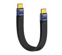 HuaLiSiJi USB C 4.0 Short Cable PD 240W 48V 5A Type C Fast Charging Cable 40Gbps Data Transfer 8K 60Hz Audio Video USB C Flat Thunderbolt 3/4 for Tablets (Stecker, 12 cm)