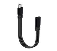 HuaLiSiJi USB C Extension Flat Cable USB C Male to Female Cable Support 480 Mbit/s Data Transmission and PD Charging for Type C Flash Drives, Mobile Phones (Straight Head, 0.3 m)