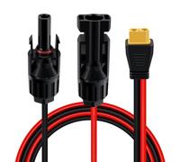 HuaLiSiJi XT60 to Solar Connector Extension Cable 12AWG Solar Extension Cable Female and Male Connector to XT60 Female for Portable Generator (1 m)
