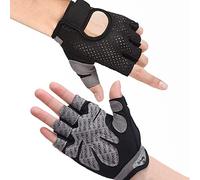 Hually Gym Gloves, Breathable Training Gloves with Microfiber Fabric, No-Slip Silicone Padded Palm Protection and Extra Grip, Fitness Gloves for Men & Women, Weight Lifting/Cross Fit/Cycling, etc(L)