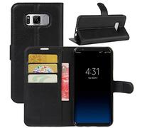 HualuBro Samsung Galaxy S8 Plus Case, Premium PU Leather Wallet Flip Phone Protective Case Cover with ID Credit Card Slots Holder for Samsung Galaxy S8 Plus Smartphone (Black)