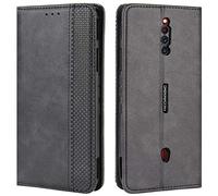 HualuBro ZTE Nubia Red Magic 5G Case, Retro PU Leather Full Body Shockproof Wallet Flip Case Cover with Card Slot Holder and Magnetic Closure for ZTE Nubia Red Magic 5G Phone Case (Black)