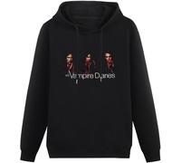 HUALUN Men's Hoody Sweatershirt The Vampire Diaries Damon Stefan Elena Sexy Gore Hoody Black Size L