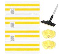 Huamai Trade Washable & Reusable 6-Piece Steam Cleaner Pads, Compatible with Karcher EasyFix SC2, SC3, SC4, SC5. The set includes 4 Floor Pads and 2 Nozzle Pads