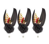 Huamengyuan Flower Hair Clips Hair Clip Flower Brooch Hair Accessories Hair Pins Hair Clip Fabric Rose Hair Flowers Clips for Party Wedding Halloween Carnival Masquerade Make Up Pack of 3 Type A