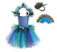 Huamengyuan Peacock Princess Dress Little Girl Catwalk Performance Gown Set Children Clothing Costume Dress Costume Dress M