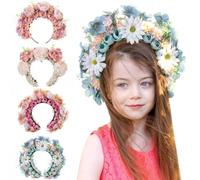Huamengyuan Vivid Flower Headband Flower Headband Multicoloured Women Girls Fashion Flower Crown Floral Garland Headbands for Festival Wedding Hair Accessories Photographs Any Occasion