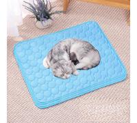 HUAMIAN 2 Pack Dog Cooling Mat Bed, Instant Cooling Pad for Dogs & Cats, Ice Silk Fabric Double-Sided Pet Cool Mat, Summer Essential for Pets Heat Relief (Blue,62 * 50cm)