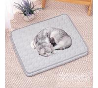 HUAMIAN 2 Pack Dog Cooling Mat Bed, Instant Cooling Pad for Dogs & Cats, Ice Silk Fabric Double-Sided Pet Cool Mat, Summer Essential for Pets Heat Relief (Grey,70 * 55cm)