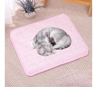 HUAMIAN 2 Pack Dog Cooling Mat Bed, Instant Cooling Pad for Dogs & Cats, Ice Silk Fabric Double-Sided Pet Cool Mat, Summer Essential for Pets Heat Relief (Pink,70 * 55cm)