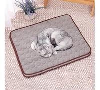 HUAMIAN 2 Pack Dog Cooling Mat Bed, Instant Cooling Pad for Dogs & Cats, Ice Silk Fabric Double-Sided Pet Cool Mat, Summer Essential for Pets Heat Relief (Brown,62 * 50cm)