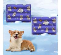 HUAMIAN 2 Pack Gel Cooling Mat for Pets, Scratch-resistant Dog Cooling Mat Bed, Waterproof Double-sided Instant Cool Pad for Dogs & Cats, Summer Essential for Pets Heat Relief (Style 10,40 * 50cm)