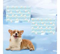 HUAMIAN 2 Pack Gel Cooling Mat for Pets, Scratch-resistant Dog Cooling Mat Bed, Waterproof Double-sided Instant Cool Pad for Dogs & Cats, Summer Essential for Pets Heat Relief (Style 8,40 * 50cm)