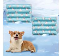 HUAMIAN 2 Pack Gel Cooling Mat for Pets, Scratch-resistant Dog Cooling Mat Bed, Waterproof Double-sided Instant Cool Pad for Dogs & Cats, Summer Essential for Pets Heat Relief (Style 11,30 * 40cm)