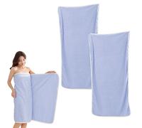 HUAMIAN 2 Pack Luxury Large Bath Towel, Premium Coral Fleece Bathroom Towels, Super Soft & Plush, Absorbent Quick Dry Bath Sheet for Adults, Spa, Gym, Bathroom & Hotel Decor, 160x87cm (Blue)