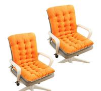 HUAMIAN 2 Pcs Seat Cushion Back Support, Office Chair Cushion, Skin-Friendly Non Slip Cushion Pads Seat Back Support with Elastic Straps for Gaming, Car, Dining & Garden Chairs (C15,45 * 85cm)