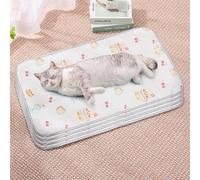 HUAMIAN 4 Pack Dog Cooling Mat Bed, Instant Cooling Pad for Dogs & Cats, Ice Silk Fabric Double-Sided Pet Cool Mat, Summer Essential for Pets Heat Relief (Style 5,30 * 50cm)