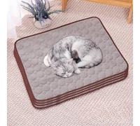 HUAMIAN 4 Pack Dog Cooling Mat Bed, Instant Cooling Pad for Dogs & Cats, Ice Silk Fabric Double-Sided Pet Cool Mat, Summer Essential for Pets Heat Relief (Brown,50 * 40cm)
