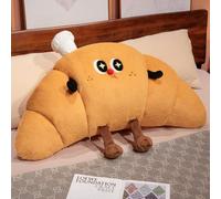 HUAMIAN Back Rest Cushion for Bed, Cute Croissant Plush Cuddle Cushion with Removable Cover, Soft Cozy Reading Pillow Bed Rest for Adult Kids, Ideal for Reading Watching TV Gaming (Style 2,80 * 45cm)