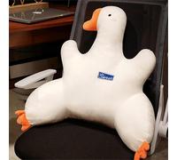 HUAMIAN Cartoon Reading Pillow for Chair, Cute Goose Backrest Pillow Back Support Pillow Lumbar Cushion Cuddle Cushion for Relaxing Reading Gaming Sofa Bed Car Home Office, White, 50 x 60cm