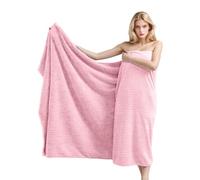 HUAMIAN Luxury Extra Large Bath Towel, Premium Coral Fleece Bathroom Towels, Super Soft & Plush, Absorbent Quick Dry Bath Sheet for Adults, Spa, Gym, Bathroom & Hotel Decor, 105x200cm (Pink)