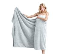 HUAMIAN Luxury Extra Large Bath Towel, Premium Coral Fleece Bathroom Towels, Super Soft & Plush, Absorbent Quick Dry Bath Sheet for Adults, Spa, Gym, Bathroom & Hotel Decor, 105x200cm (Grey)