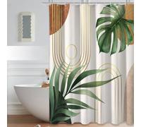 HUAMIAN Shower Curtain Mould Proof Resistant, Boho Tropical Foliage Green Waterproof Bathroom Curtain with 12 Hooks, Washable Quick-Drying for Bathroom Bathtub (Style 1,180 * 200 cm)