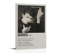 HUAMINGUKYYDS David Bowie - Heroes Poster; Room Aesthetics, Canvas Oil Painting, Album/movie Poster Hanging Picture
