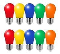HUAMu 10 Pack 3W LED Color Light Bulb E27 A50 Screw Cap Multi-Colored Light Bulb for Wedding Halloween Christmas Parties Bar Mood Ambiance Decoration