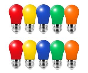 HUAMu 10 Pack 3W LED Color Light Bulb E27 A50 Screw Cap Multi-Colored Light Bulb for Wedding Halloween Christmas Parties Bar Mood Ambiance Decoration