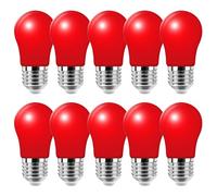HUAMu 10x 3W E27 Screw Colored Bulbs LED A50 Lighting Bulbs,30W Incandescent Bulb Equivalent,LED Coloured GolfBall Bulb for Decorative,Wedding,Halloween,Christmas,Party,Red