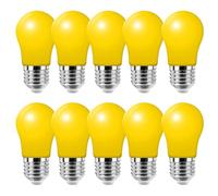 HUAMu 10x 3W E27 Screw Colored Bulbs LED A50 Lighting Bulbs,30W Incandescent Bulb Equivalent,LED Coloured GolfBall Bulb for Decorative,Wedding,Halloween,Christmas,Party,Yellow