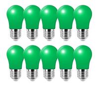 HUAMu 10x 3W E27 Screw Colored Bulbs LED A50 Lighting Bulbs,30W Incandescent Bulb Equivalent,LED Coloured GolfBall Bulb for Decorative,Wedding,Halloween,Christmas,Party,Green