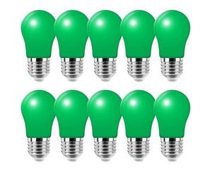 HUAMu 10x 3W E27 Screw Colored Bulbs LED A50 Lighting Bulbs,30W Incandescent Bulb Equivalent,LED Coloured GolfBall Bulb for Decorative,Wedding,Halloween,Christmas,Party,Green