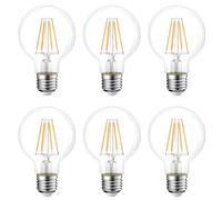 HUAMu 4W G80 Vintage Edison E27 LED Light Bulb, 40W Equivalent, 400LM, 2700K Warm White Energy Saving Decorative Bulbs, Retro Antique Filament Lamp, Non-Dimmable, Pack of 6