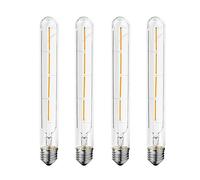 HUAMu 4W Tubular Edison Style LED Filament Bulb Non-Dimmable, Model T30 Nostalgic Led Light Bulb, E27 Screw Base, 2700K Warm White, 400LM, Clear Glass Cover, 4 Pack
