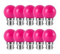 HUAMu B22 Bayonet led Bulbs, 2W LED Coloured Light Bulb Mini Globe Golfball Bulbs for Outdoor Patio Garden Party Christmas, Purple, Pack of 10