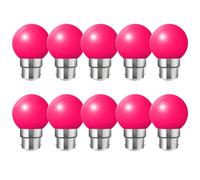 HUAMu B22 Bayonet led Bulbs, 2W LED Coloured Light Bulb Mini Globe Golfball Bulbs for Outdoor Patio Garden Party Christmas, Pink, Pack of 10