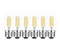 HUAMu C35 E27 LED Candle Bulbs 4W Warm White 2700K, 400LM, Equivalent E27 40W Halogen, AC 220V, C35 ES Edison Screw LED Candle Light Bulb Clear for Chandelier, not dimmable, 6pcs