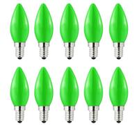 HUAMu E14 LED Light Bulb 1W Coloured Light Bulbs,SES Small Screw Light Bulbs,for Fairy Lights,Party,Christmas Decoration,Green,Pack of 10